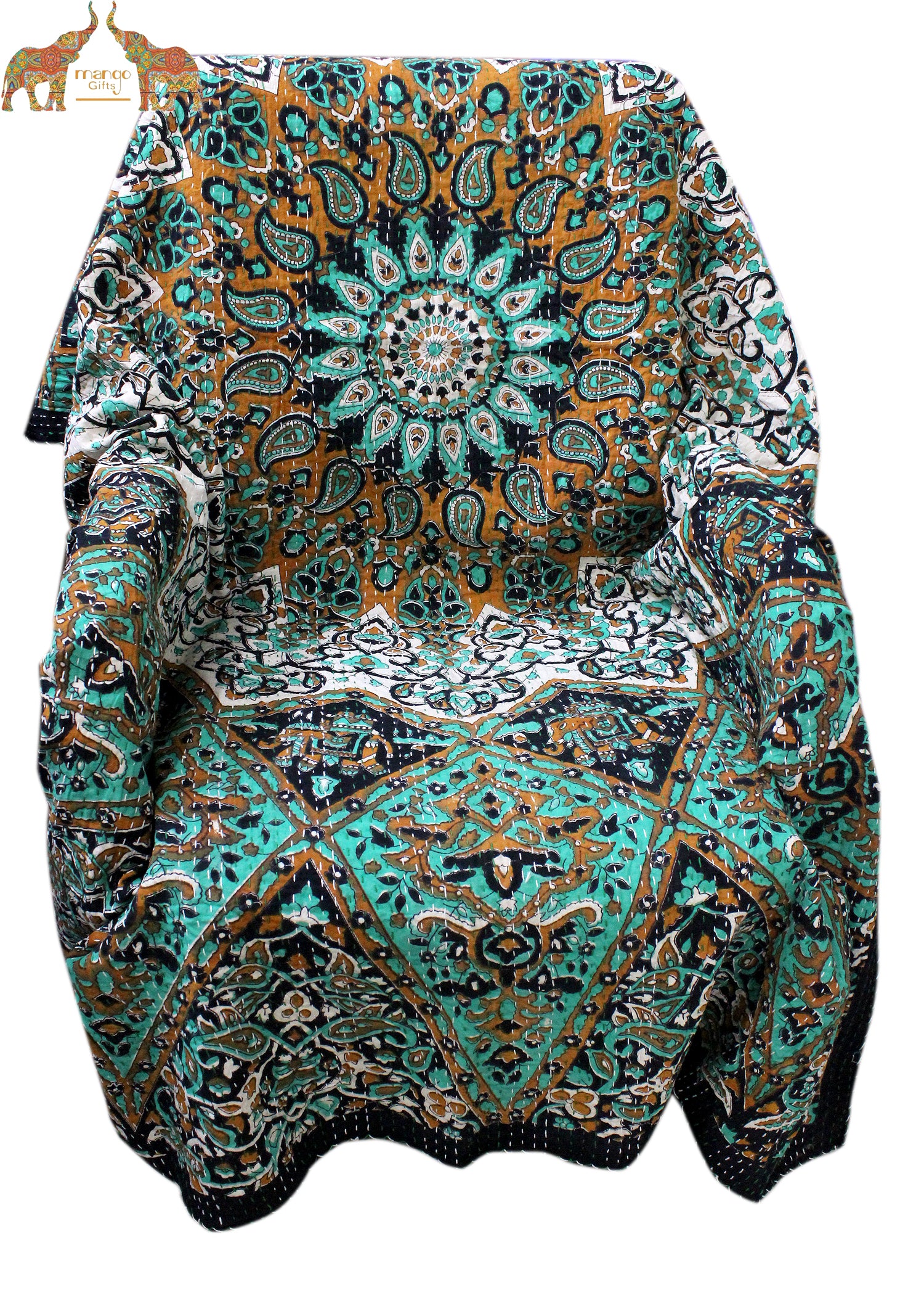 Handmade Mandala Sofa Couch Throw - Multicolor 50x66"