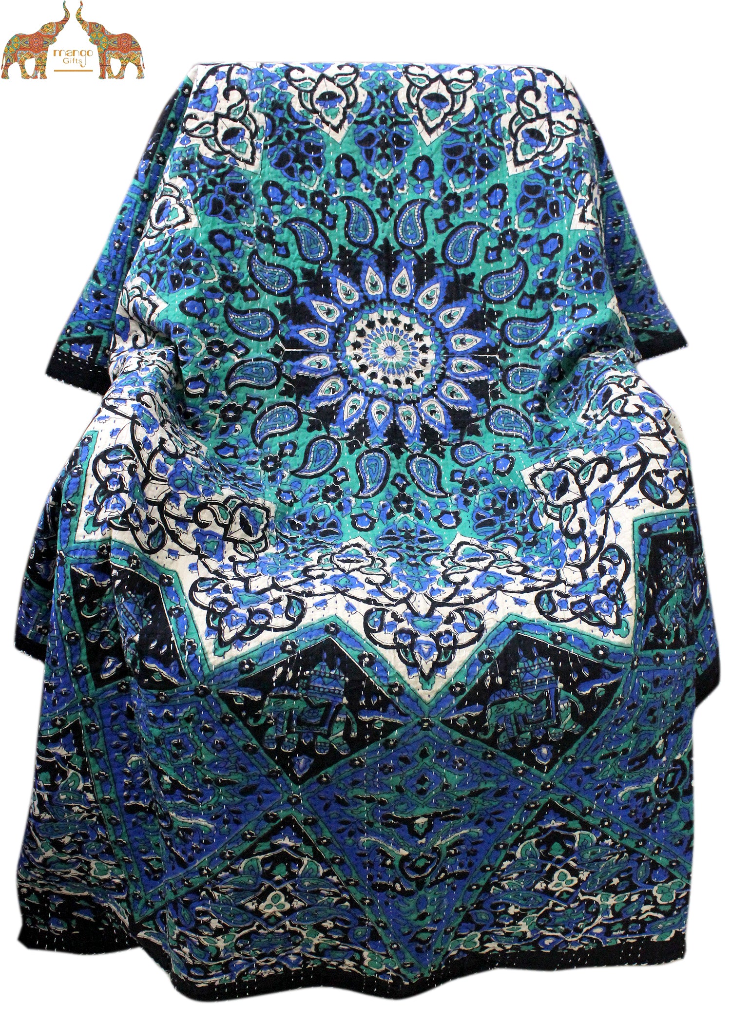 Handmade Mandala Sofa Couch Throw - Multicolor 50x66"