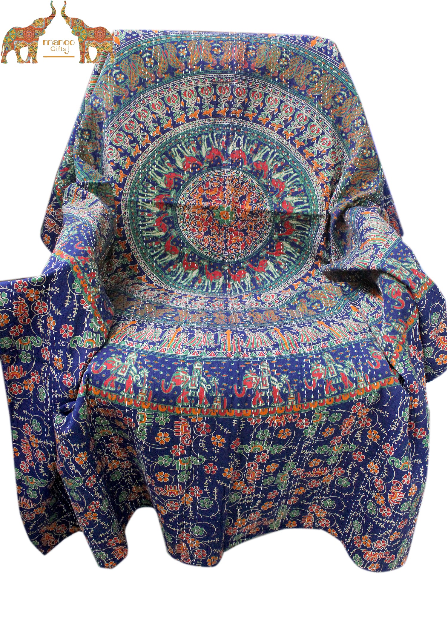 Handmade Mandala Sofa Couch Throw - Multicolor 50x66"