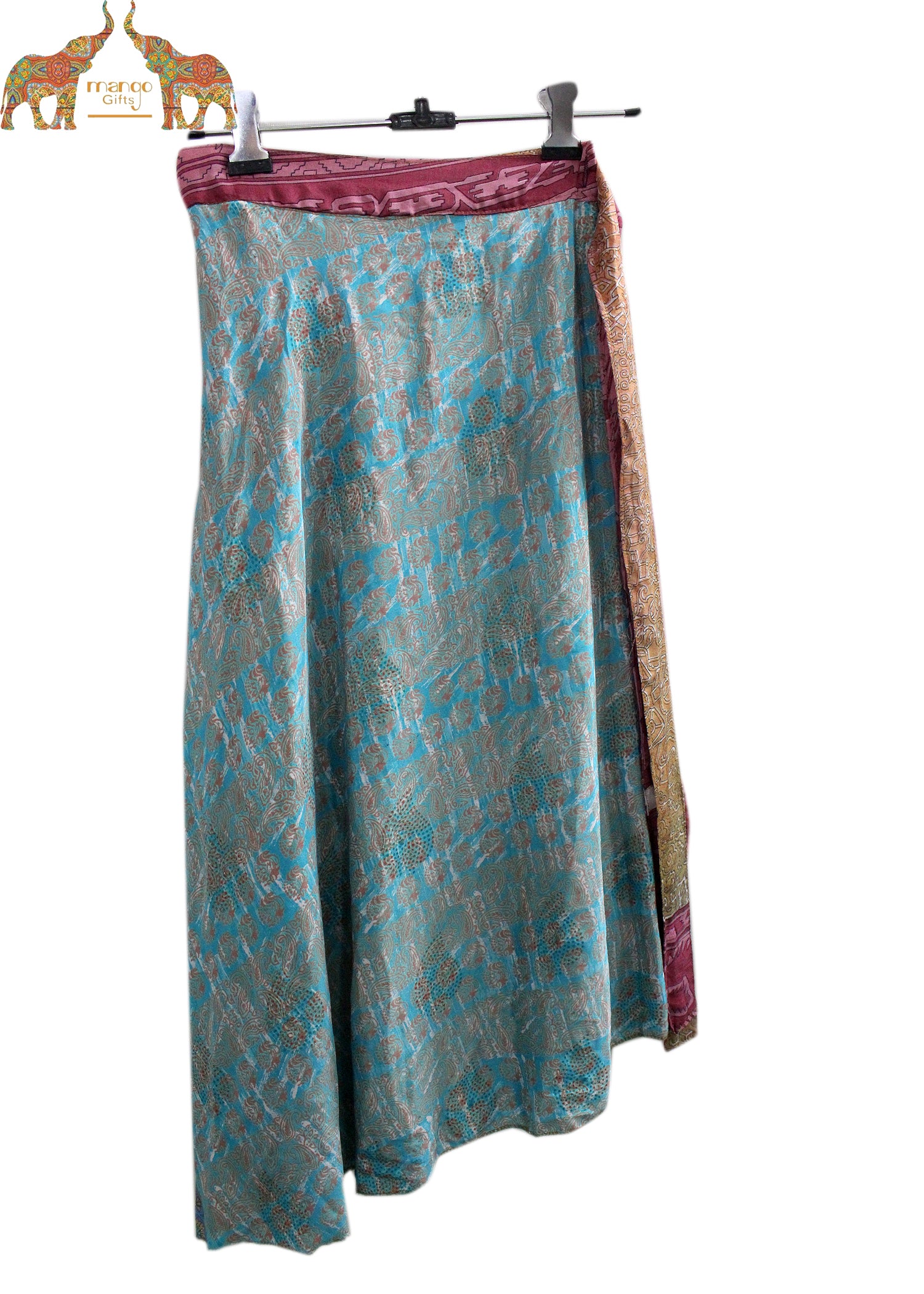 Vintage Silk Sari Magic Wrap Skirt - Beach Wear