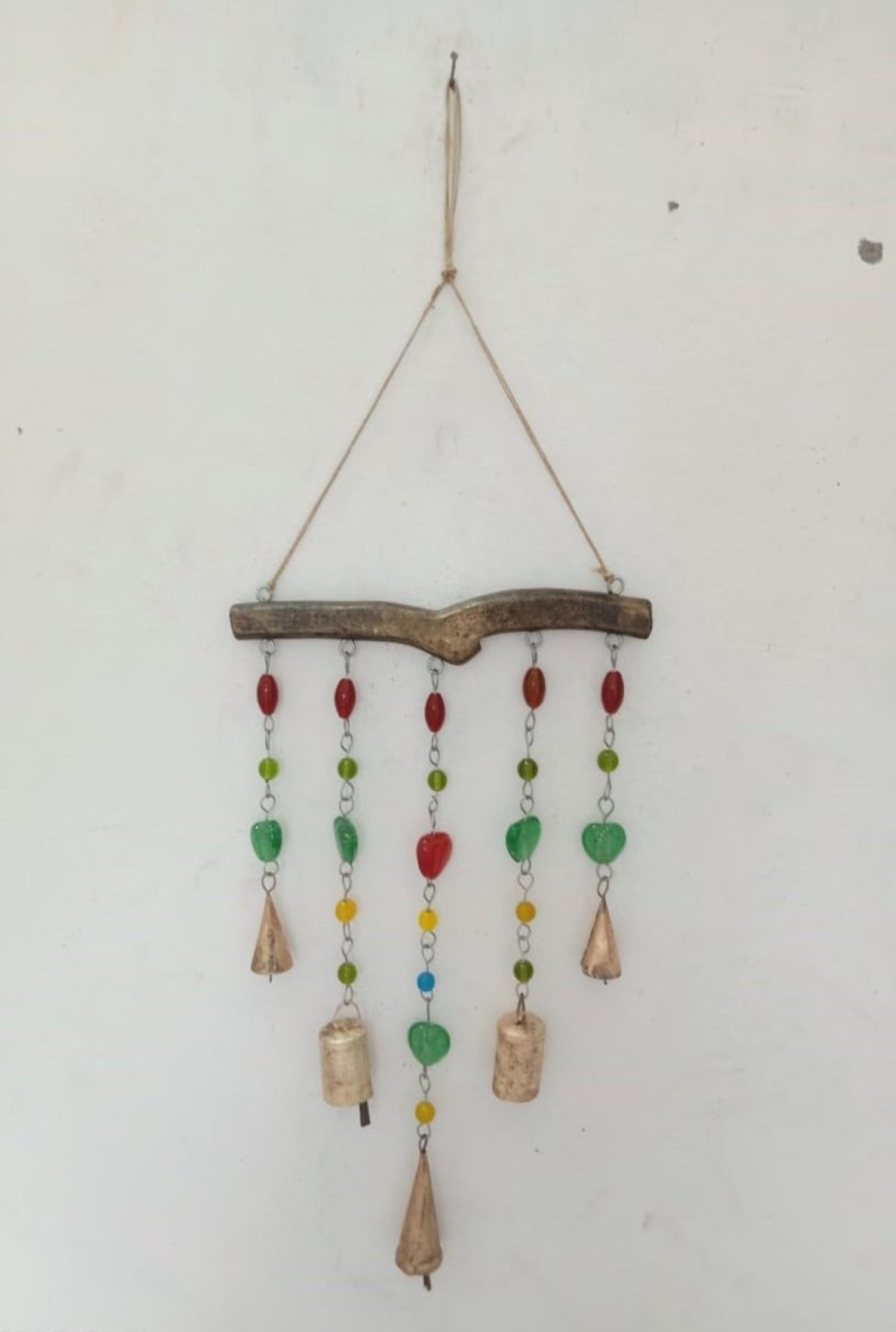 Handcrafted Beaded Iron Windchime | Boho Hanging Mobile