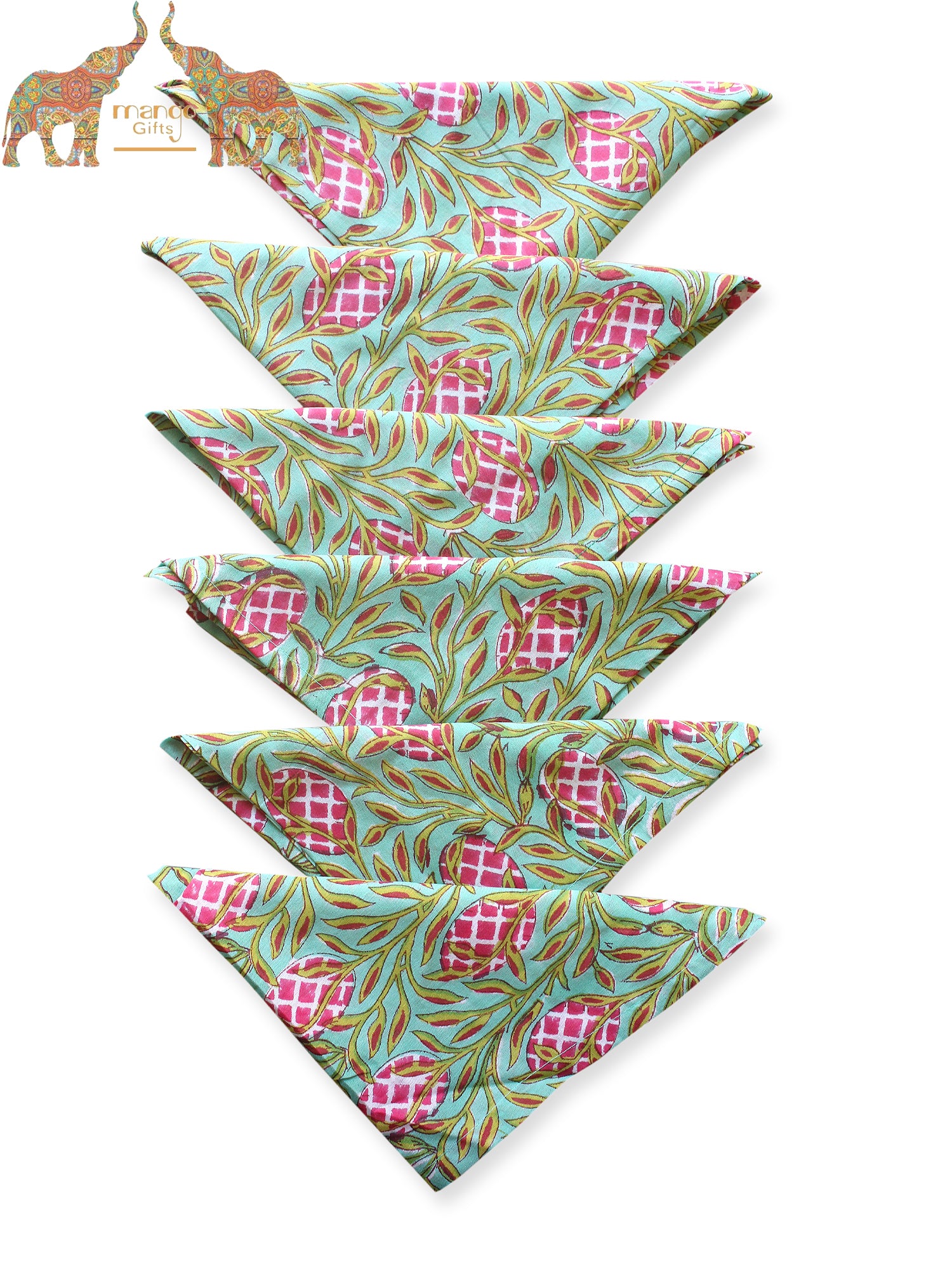 Indian Hand Block Print 100%Cotton Voile Fabric Table Napkins Hankey Assorted WHOLESALE Lot Free Shipping Indian