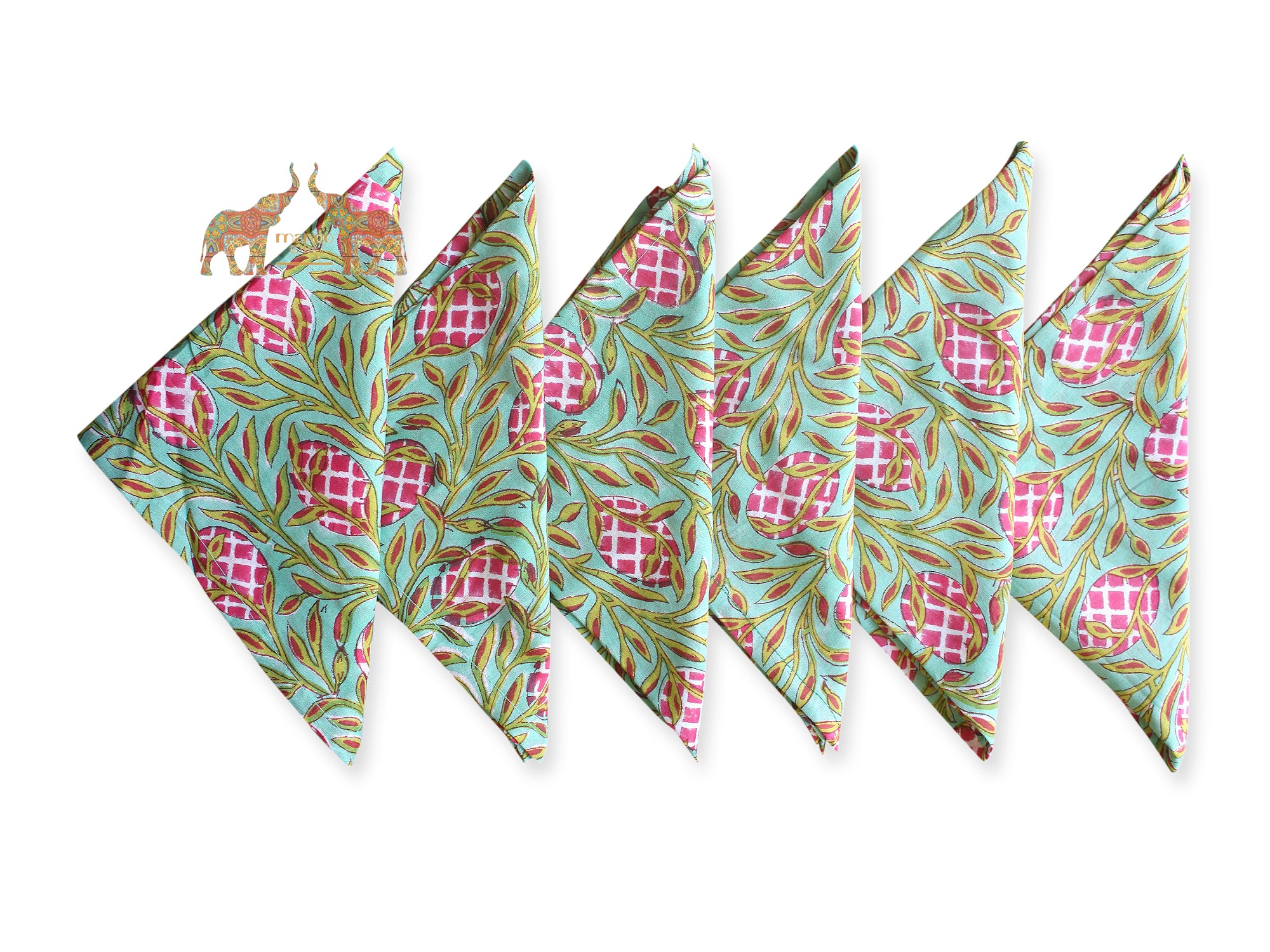 Indian Hand Block Print 100%Cotton Voile Fabric Table Napkins Hankey Assorted WHOLESALE Lot Free Shipping Indian