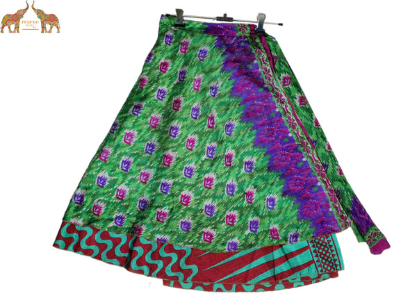 Handmade Vintage Recycled Silk Sari Saree Wrap Skirts India Garment Manufacturer 