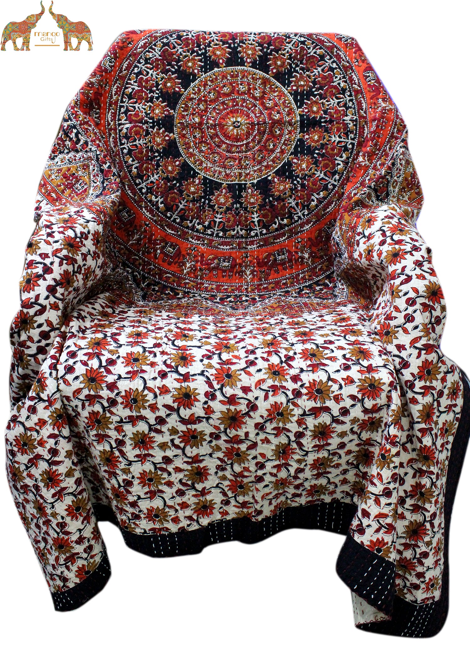 Handmade Mandala Sofa Couch Throw - Multicolor 50x66"