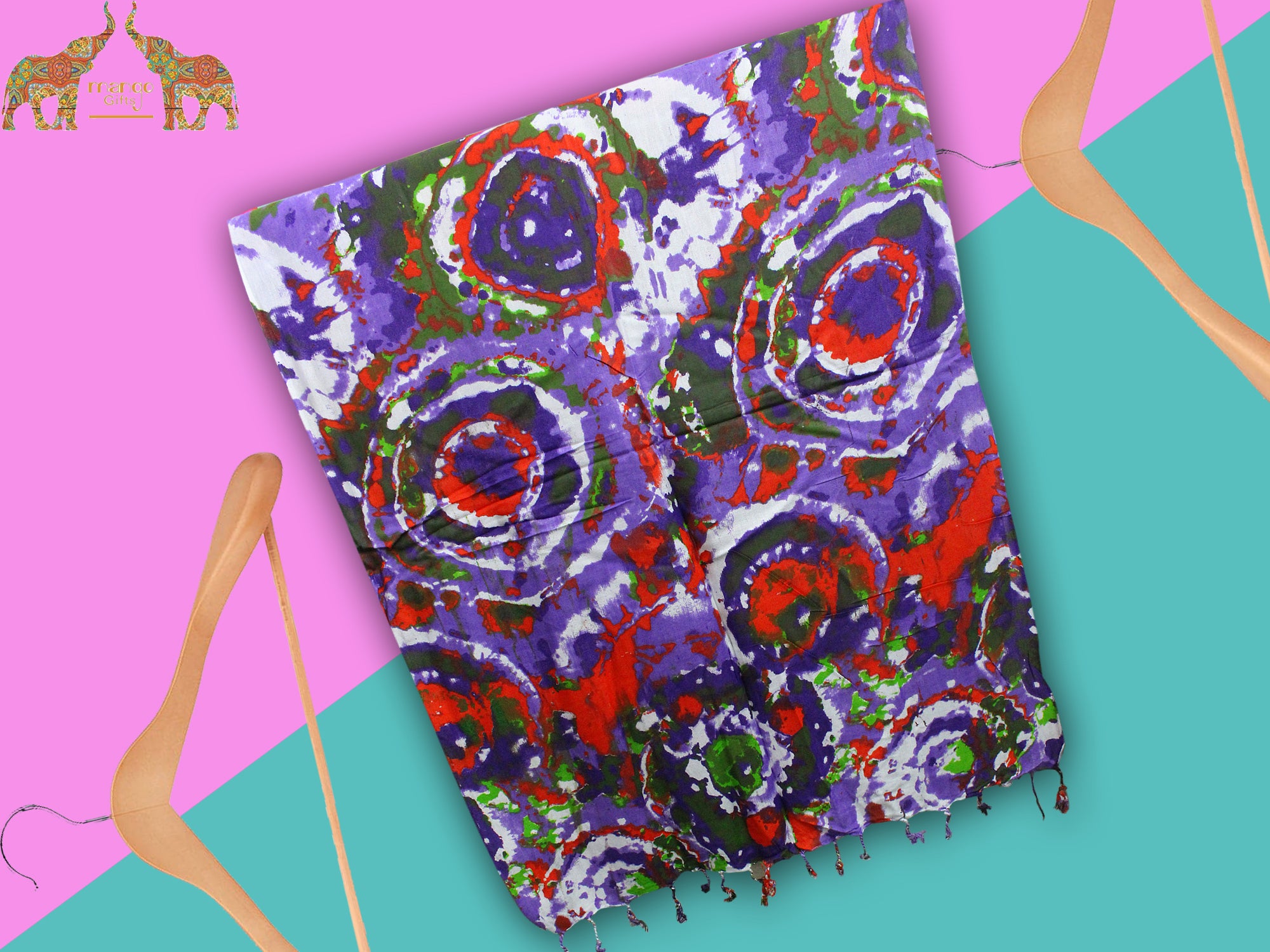 Colorful Women’s Tie-Dye Viscose Scarves - Lightweight