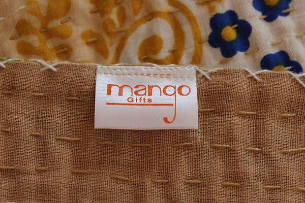 Mango Gifts Paisley 100%Cotton Kantha Bedcover Indian Bedspread Queen Size - Mangogiftsstore