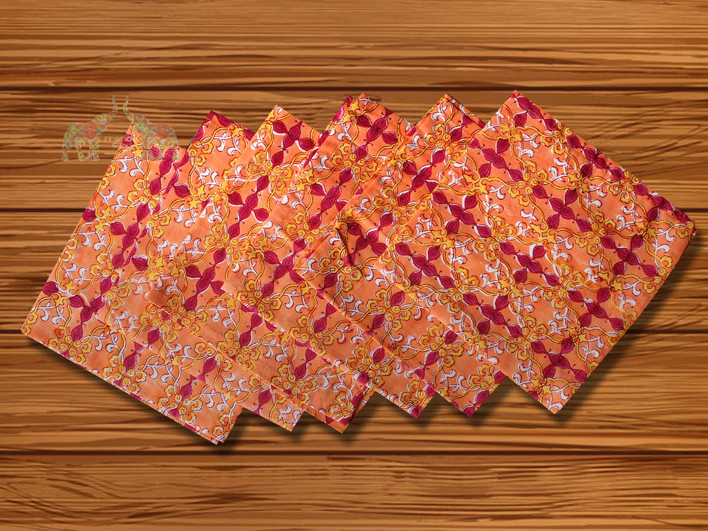 Cloth Napkins Set of 12 Cotton Kitchen & Table Linens Indian Hand Block  Print Ha