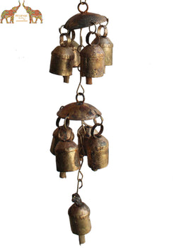 Recycled Iron Chimes Wind Noisemaker Outdoor Patio Country Decor