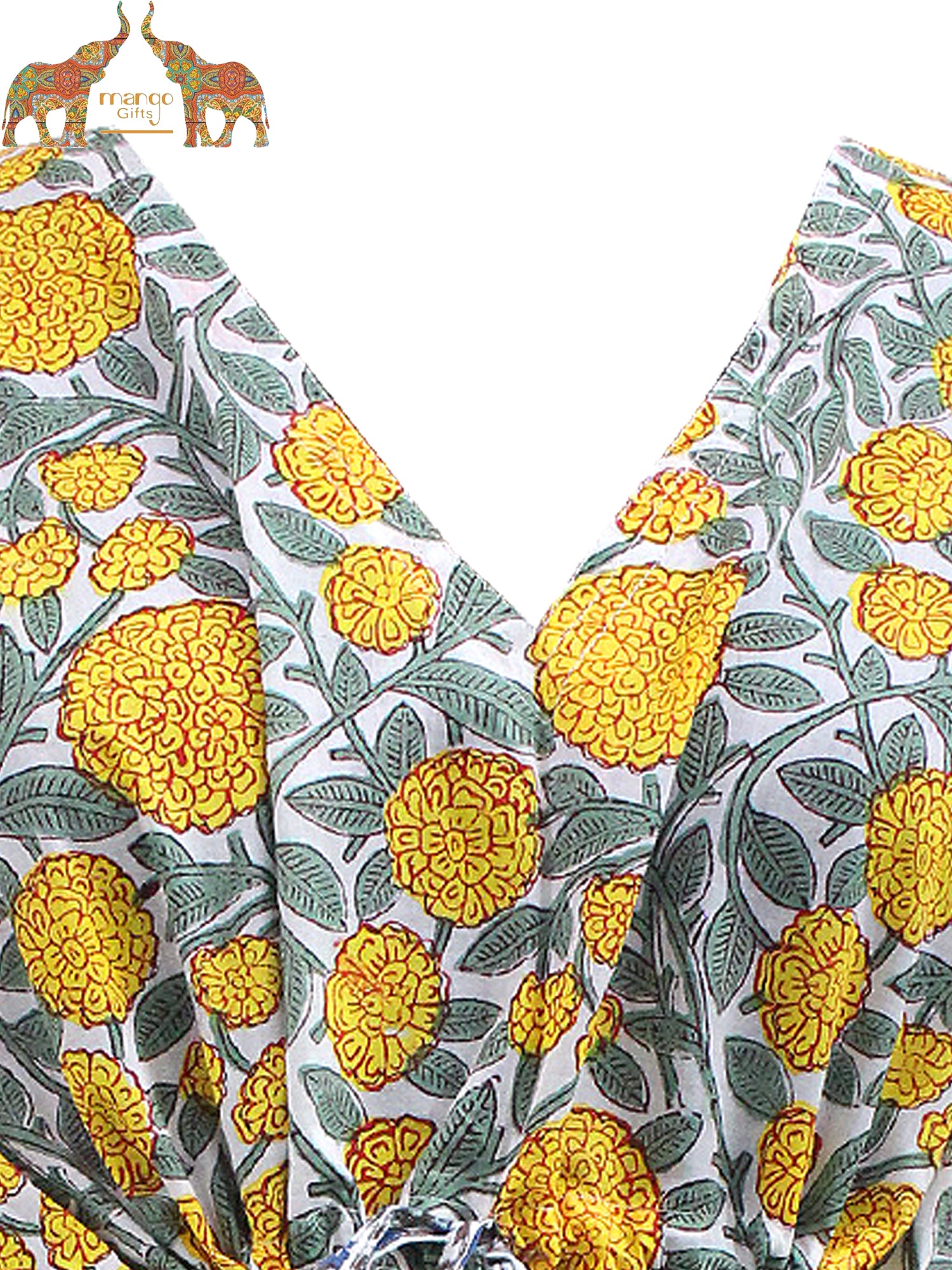 Soft 100% cotton caftan with hand block print, perfect for beach wear and casual outings. Customizable and fits up to 60" bust.