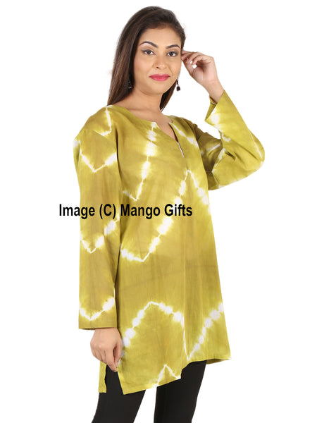 Indian Cotton Tie Dye Cotton Tunics Tops Wholesale Lot - Mangogiftsstore