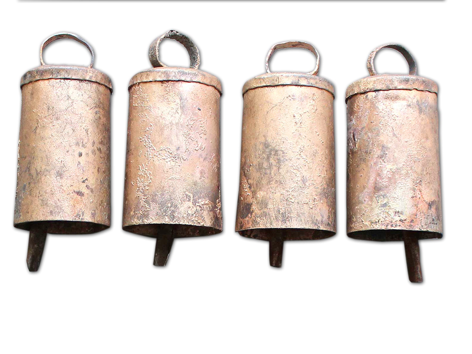 Handmade Rustic Iron Tin Mug Bells Set of 24