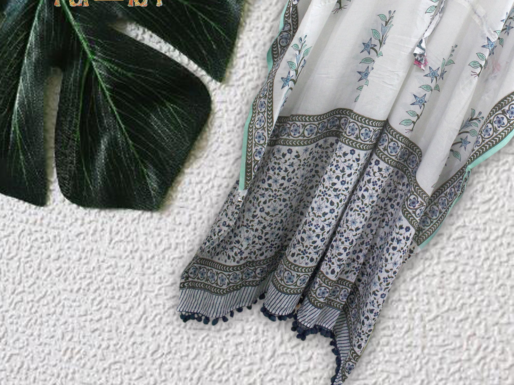 Soft 100% cotton caftan with hand block print, perfect for beach wear and casual outings. Customizable and fits up to 60" bust.