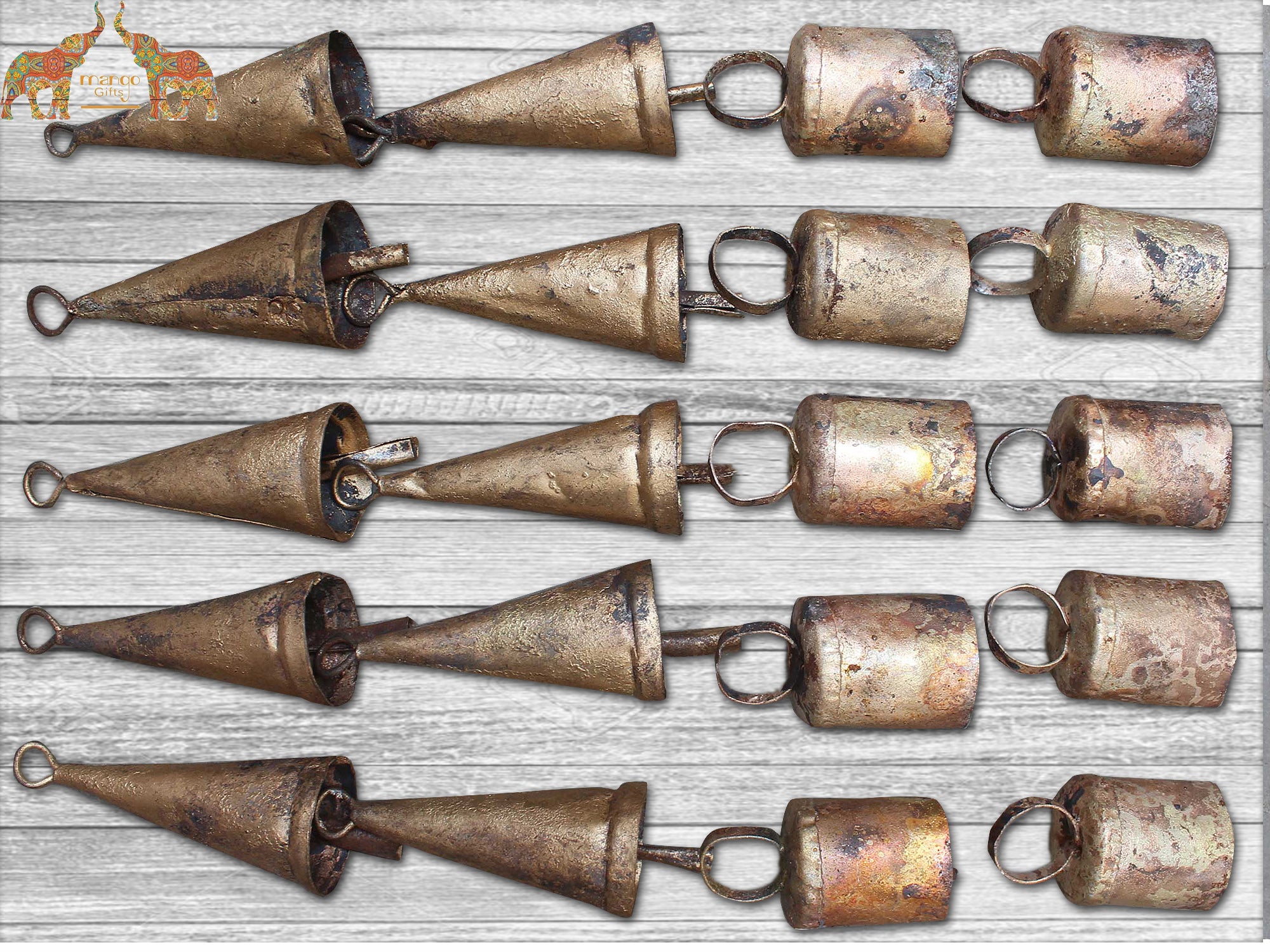 Handmade Decorative Tin Metal Craft Bells Shabby Chic Vintage Rustic 2.5"H 20Pc Uncategorized