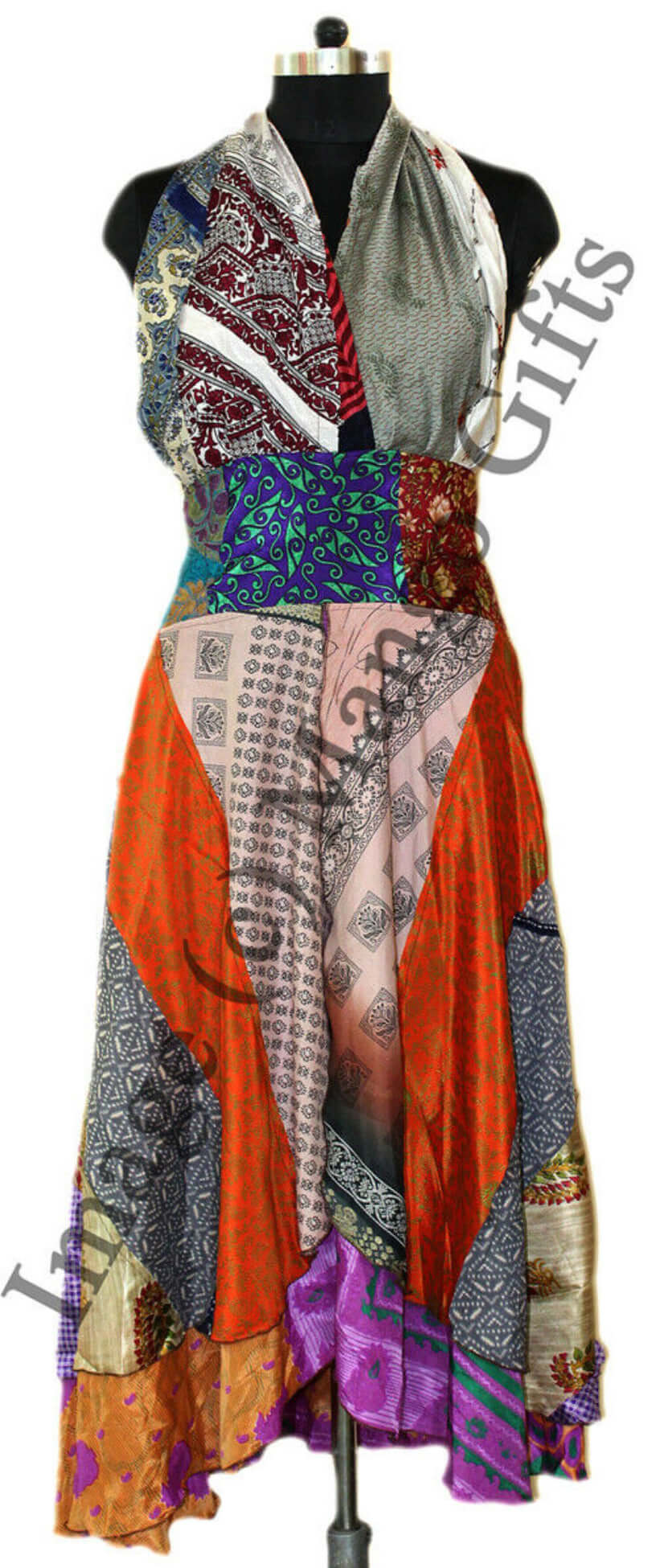Vintage Silk Sari Long Maxi Dresses 2 Vintage Silk Sari Long Maxi Dresses 2