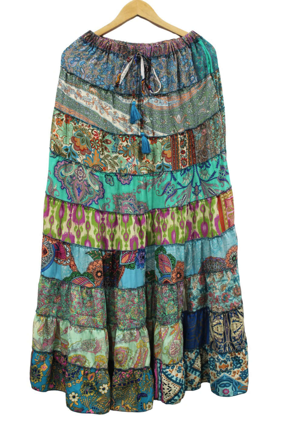 Recycled Silk Sari Bohemian Skirt for Women