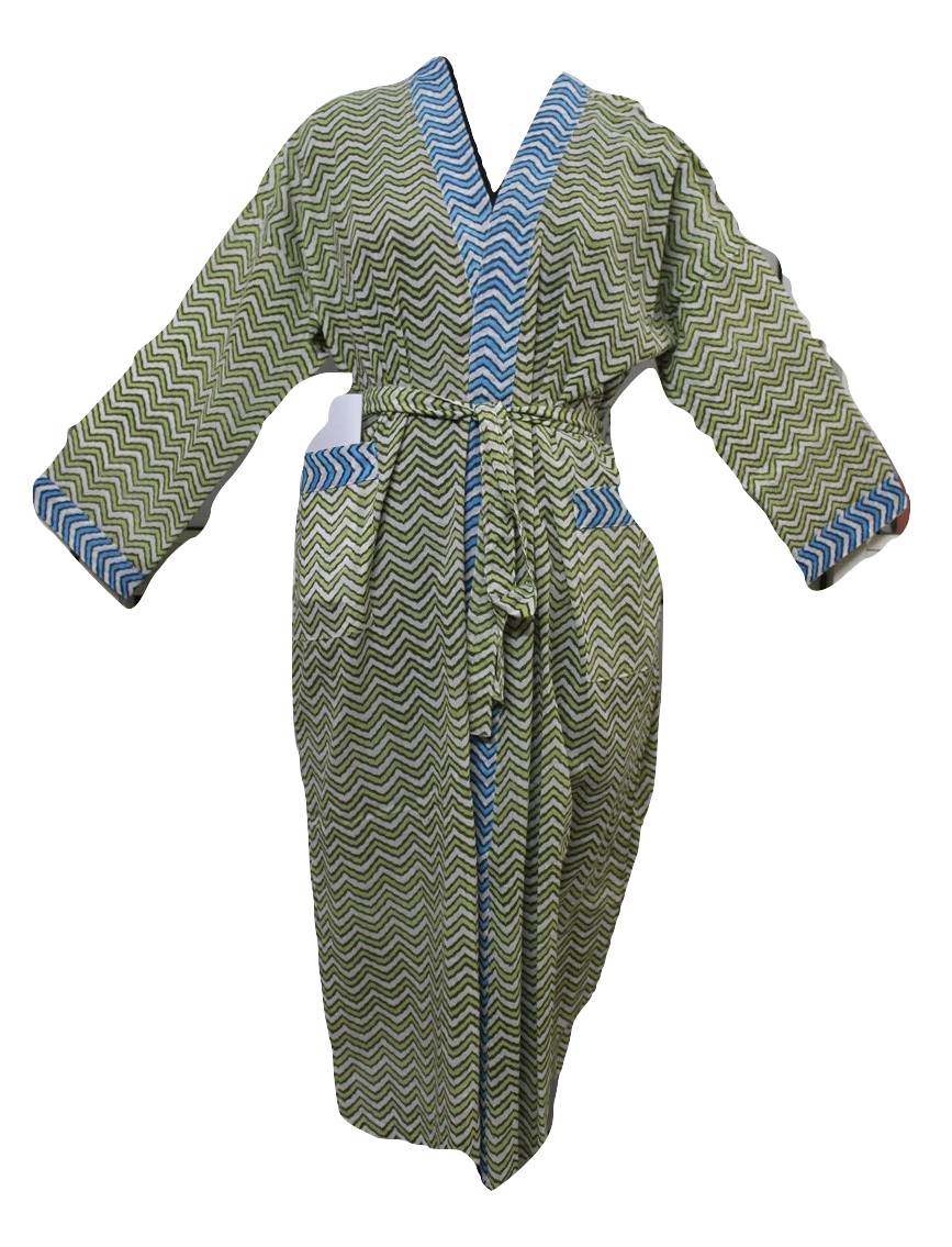 Hand Block Print 100%Cotton Kimono Bathrobe Women Floral Dress Wholesale Lot - Mangogiftsstore