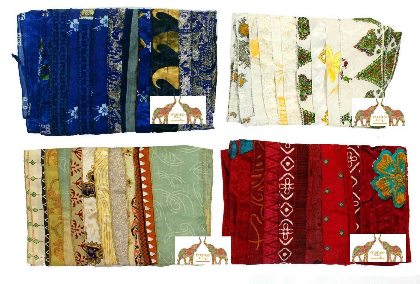 Handmade Vintage Silk Sari Scarves & Stoles from India Recycled Sari