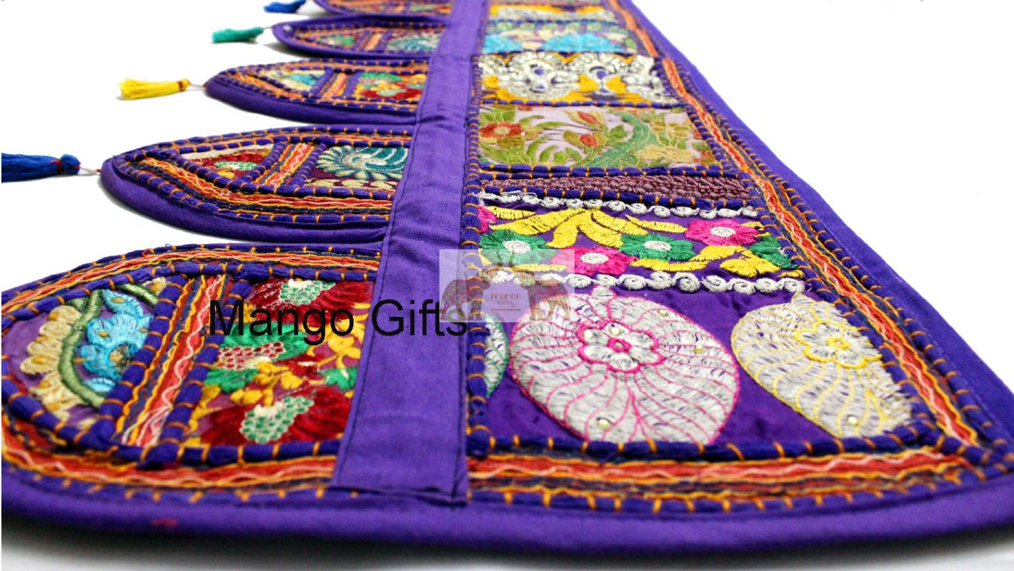 Handmade Decorative Patchwork Window Door Valance Topper Wall Hanging Indian Toran Festive Decoration - Mangogiftsstore