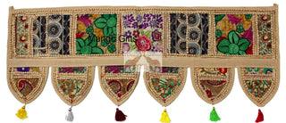 Handmade Decorative Patchwork Window Door Valance Topper Wall Hanging Indian Toran Festive Decoration - Mangogiftsstore