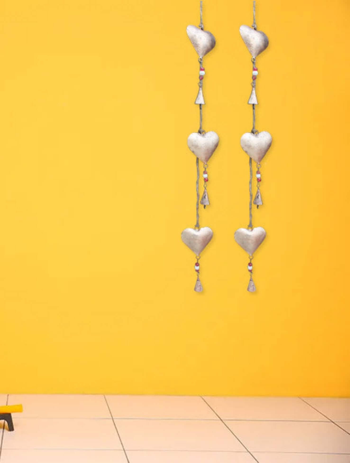 Heart Love Chime Chimes Windchimes Bells Metal Crafts Home Decor 