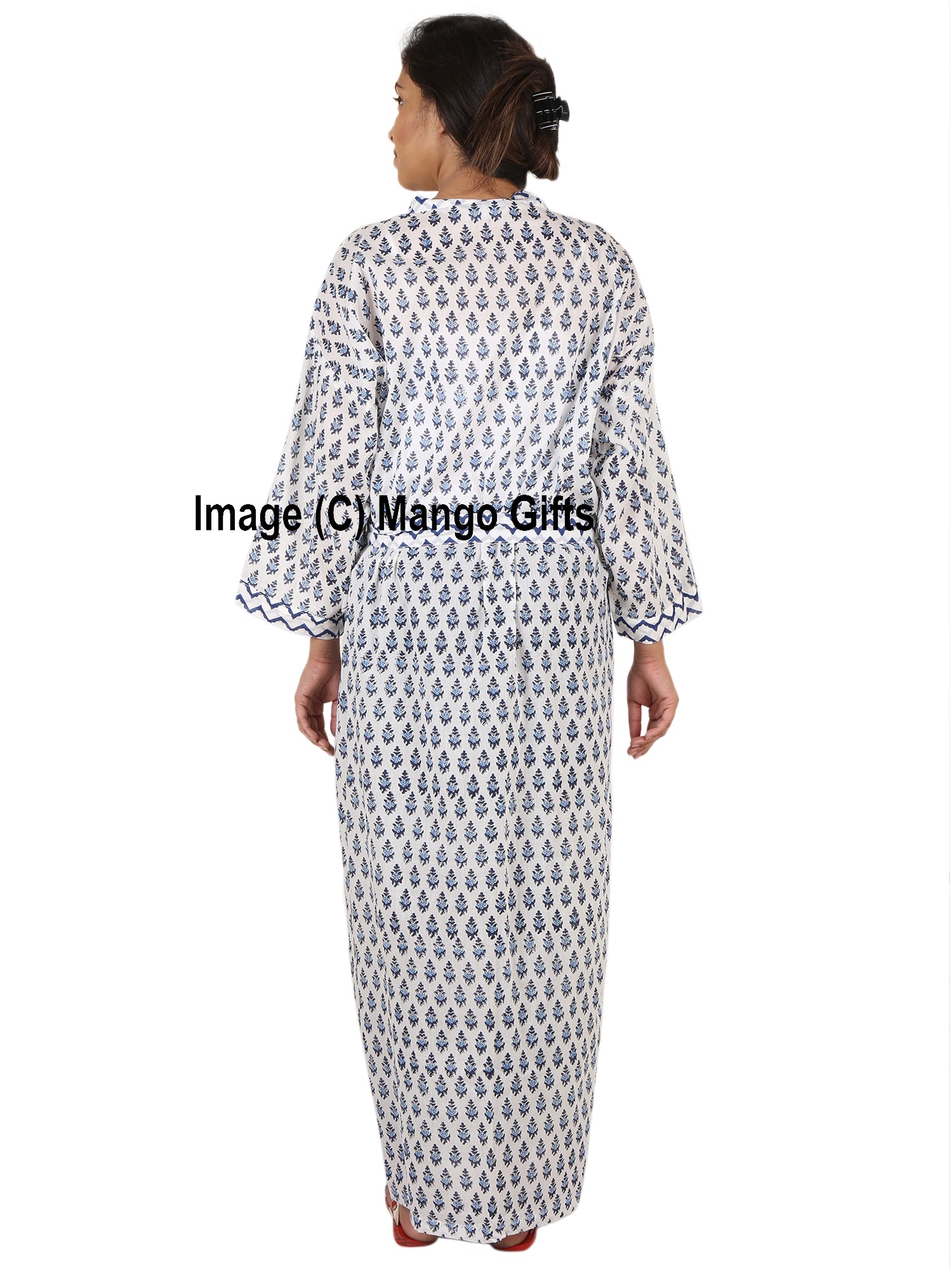Hand Block Print 100%Cotton Kimono Bathrobe Women Floral Dress Wholesale Lot - Mangogiftsstore