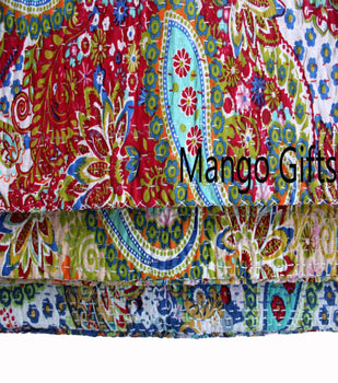 Indian Cotton Kantha Bedspreads/Bedthrow Quilt (Set of 5 Pcs) Assorted 86 x 106