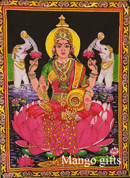 Indian Goddess Tapestry Wall Hanging Hindu God Wall Decor Poster India - Mangogiftsstore