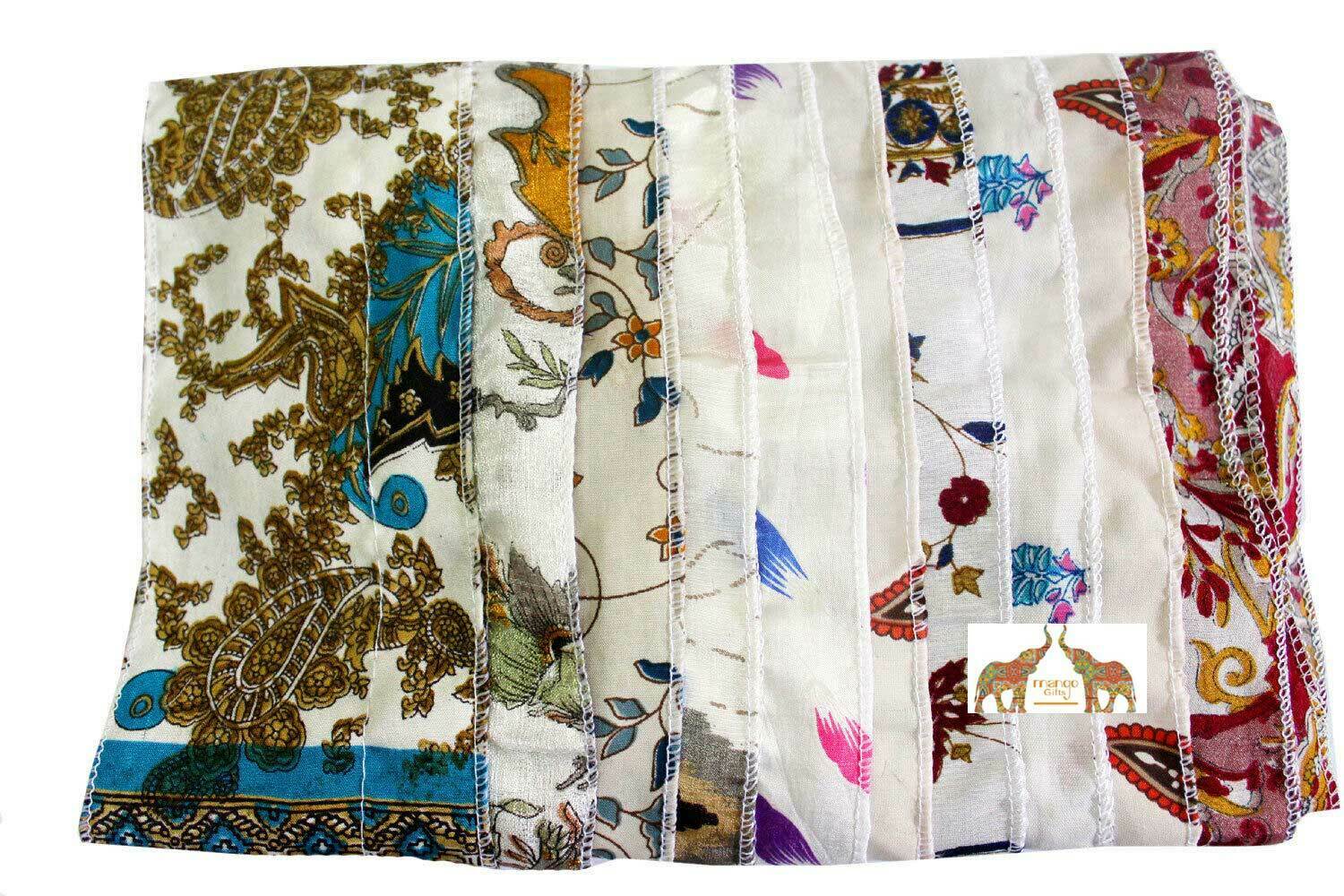 Handmade Vintage Silk Sari Scarves & Stoles from India Recycled Sari