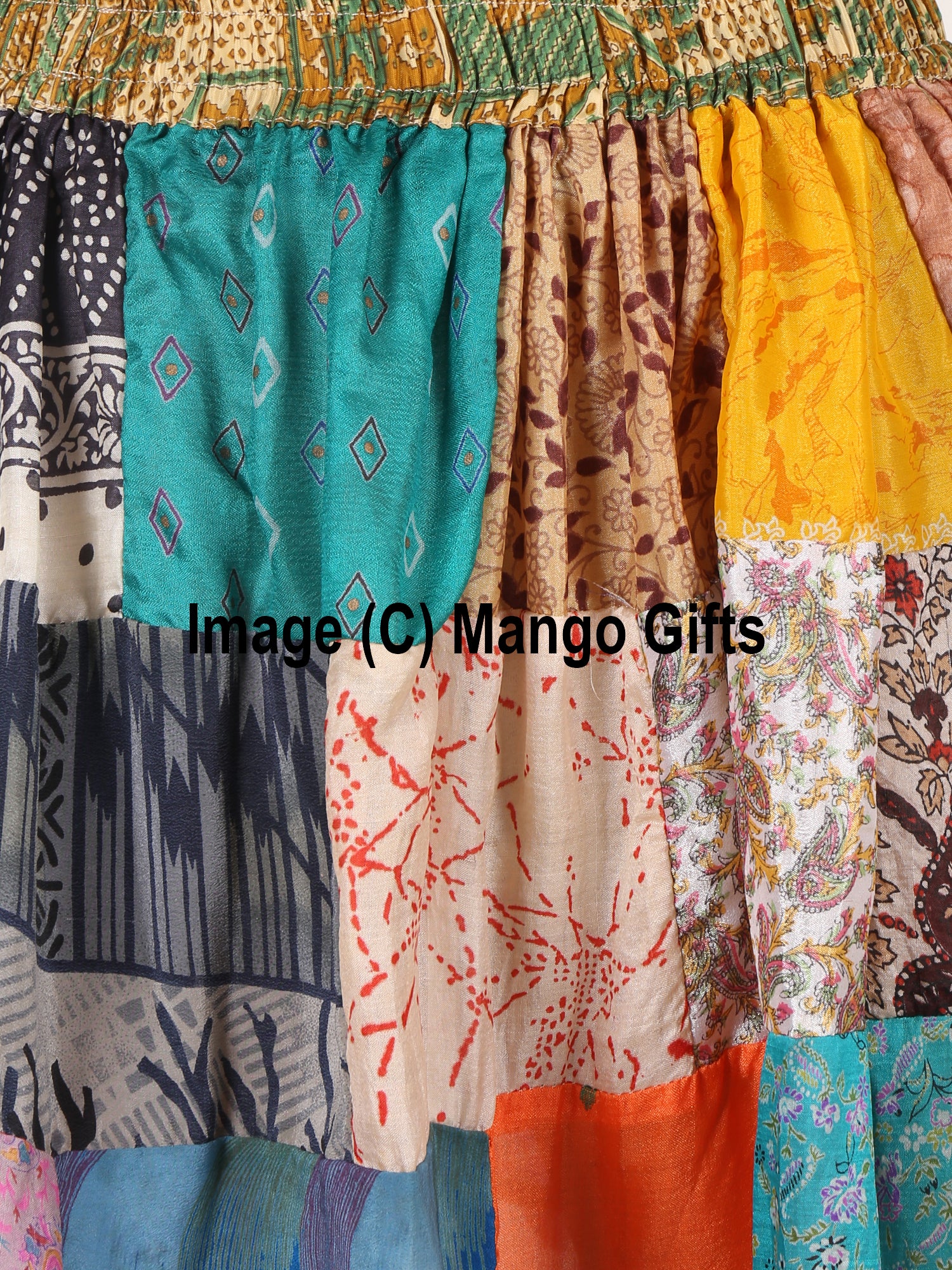 Indian Silk Sari Patchwork Boho Girls Skirt Fashion Wear Hippy Hippie Vintage Clothings - Mangogiftsstore