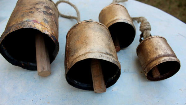 Recycled Iron Rustic Iron Harmony Bells Set of 4 Pieces Wholesale Lots - Mangogiftsstore