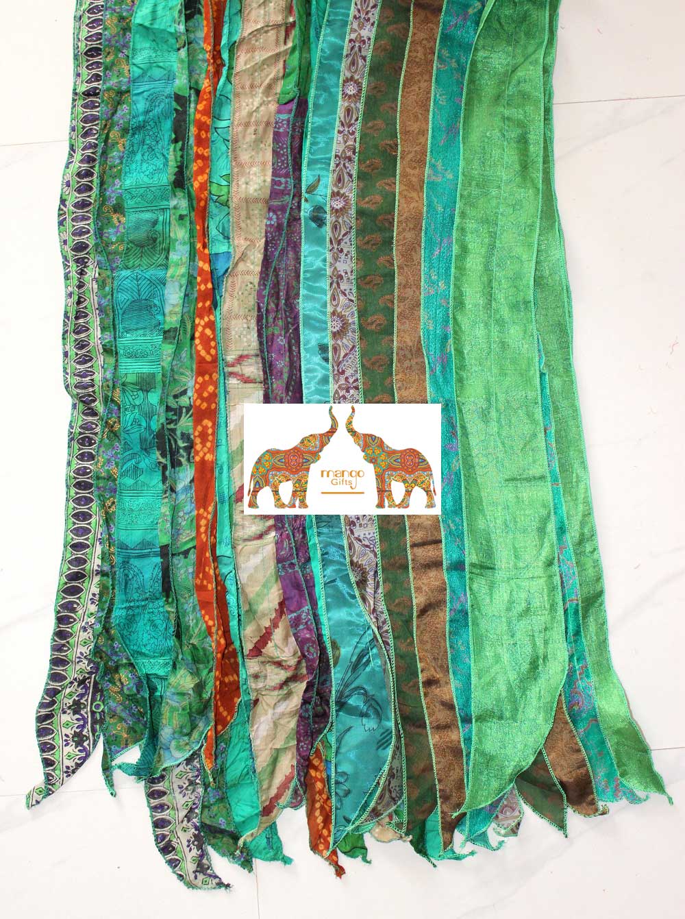 Indian Vintage Silk Sari Handmade Recycled Scarves Stoles Patchwork scarf wraps - Mangogiftsstore