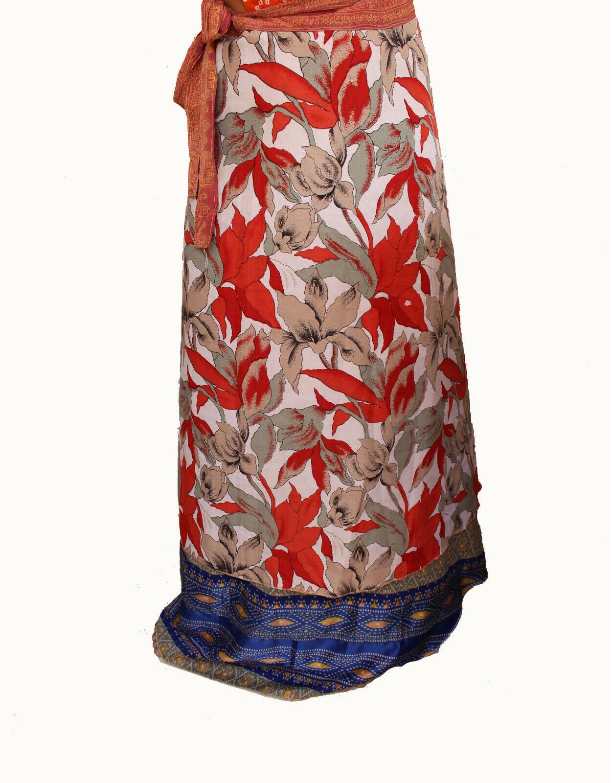 Vintage Silk Sari Magic Wrap Skirt - Beach Wear