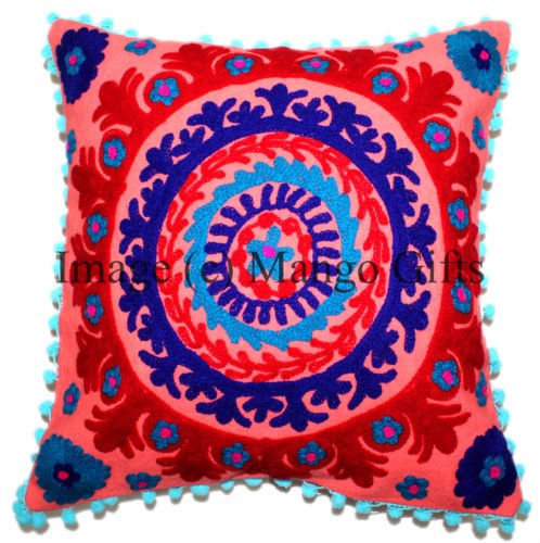 Indian Embroidered Suzani Cushion Cases/Covers (Wholesale lot 25 Pcs) - Mangogiftsstore