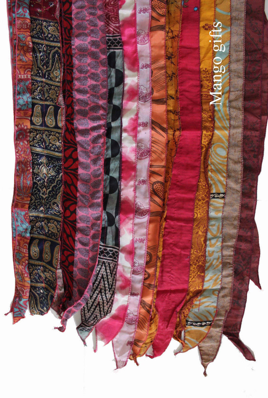 Vintage Indian Silk Sari Saree Recycled Scarves Patchwork scarf Headwraps Wholesale Lots Mango Gifts - Mangogiftsstore