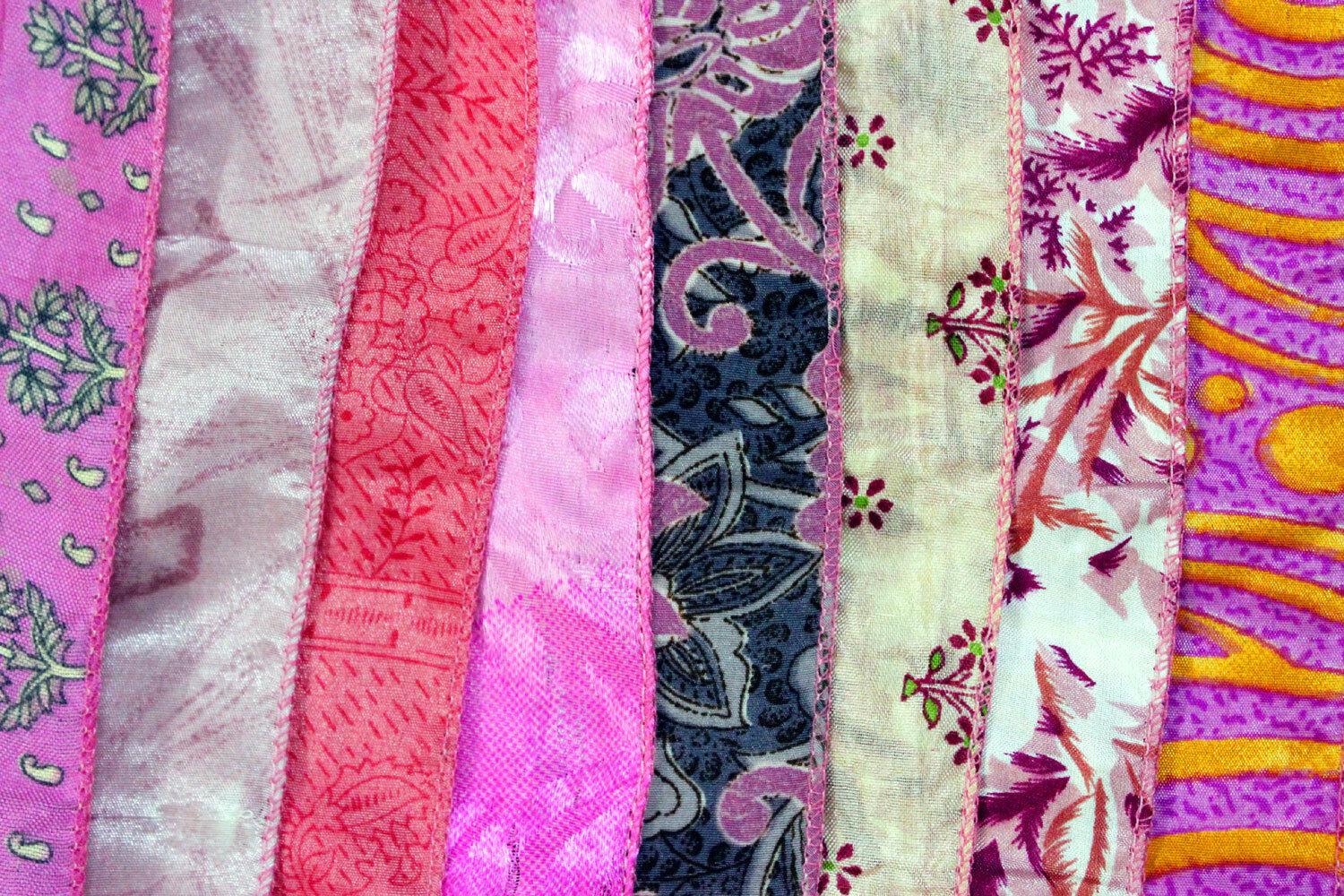 Handmade Vintage Silk Sari Scarves & Stoles from India Recycled Sari