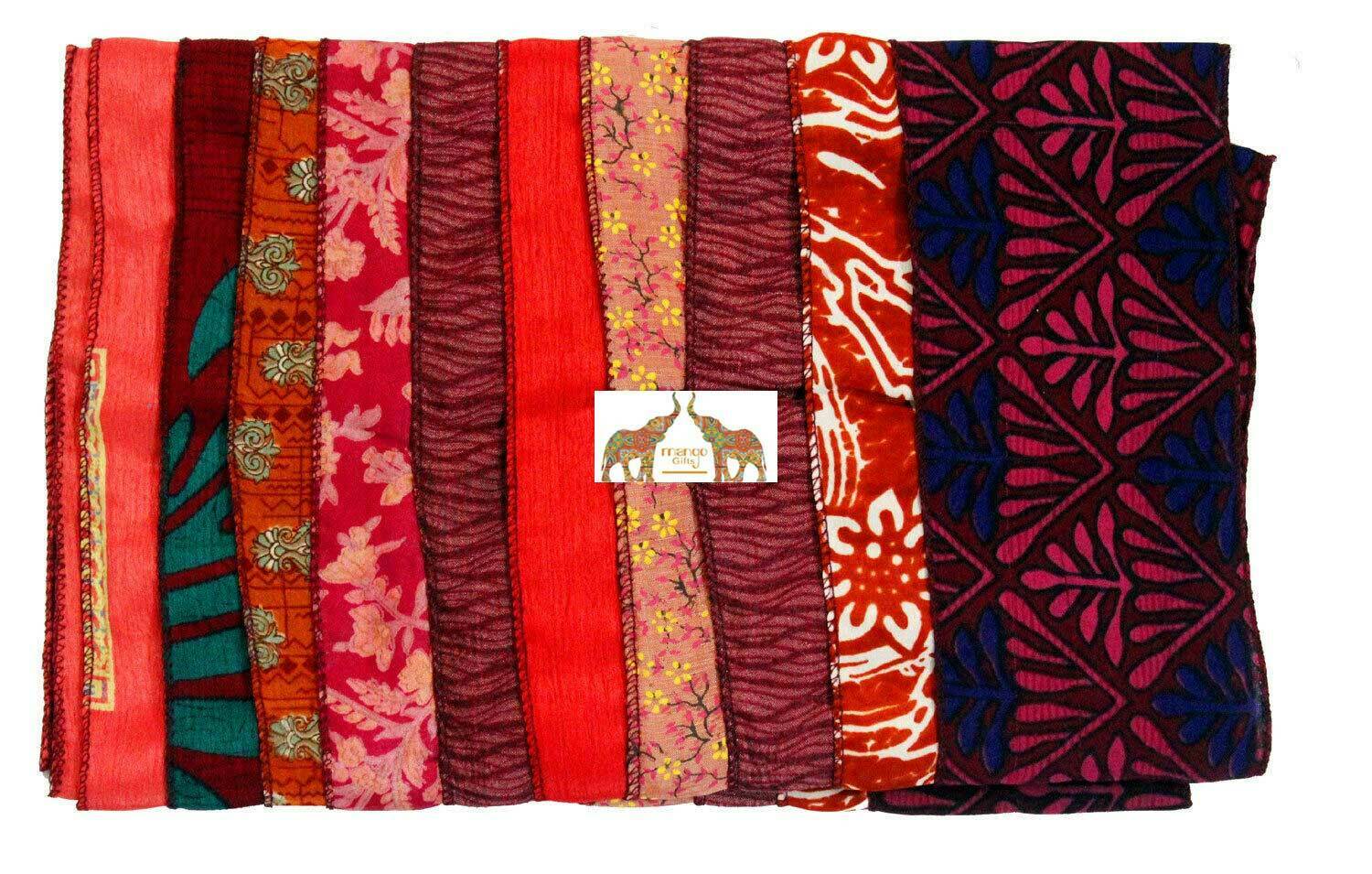 Handmade Vintage Silk Sari Scarves & Stoles from India Recycled Sari