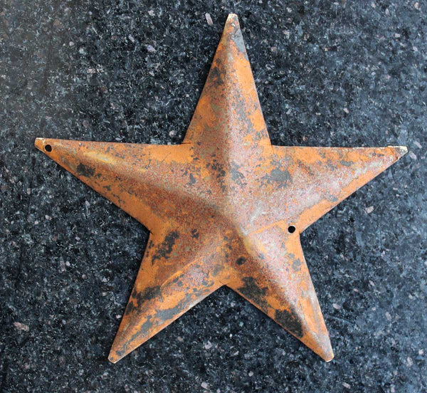 RUSTIC PRIMITIVE GALVANIZED RUSTY 5" BARN STAR METAL TIN COUNTRY FARMHOUSE - Mangogiftsstore