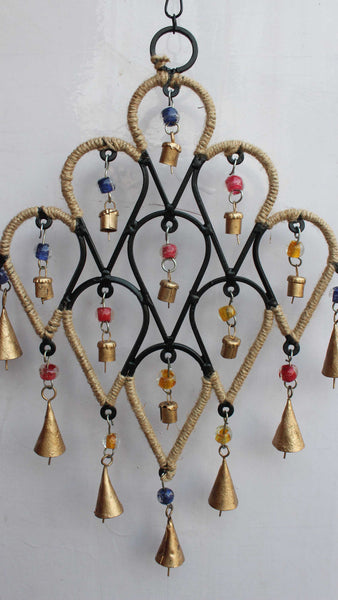 Recycled Iron Teardrop Windchime Wall Hanging Decoration