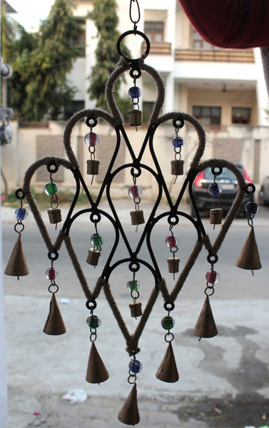 Recycled Iron Teardrop Wall Hanging Suncatcher Indian Metal Crafts - Mangogiftsstore