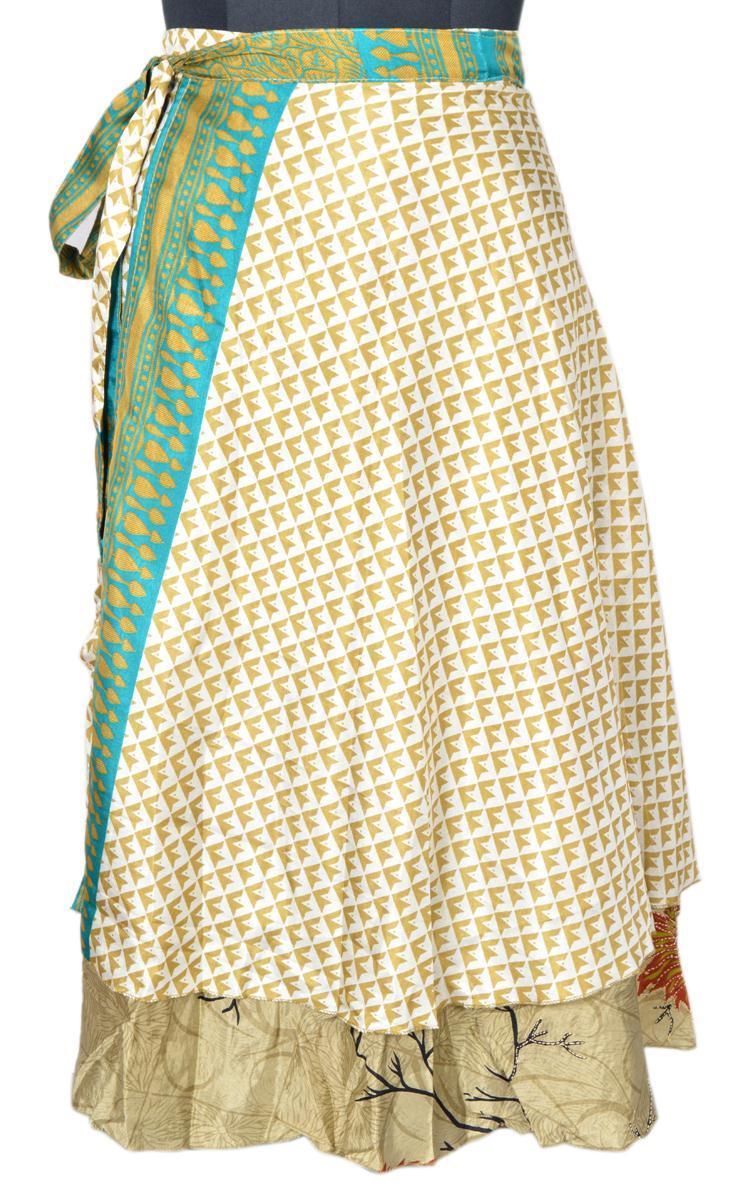Vintage Silk Sari Magic Wrap Skirt - Beach Wear