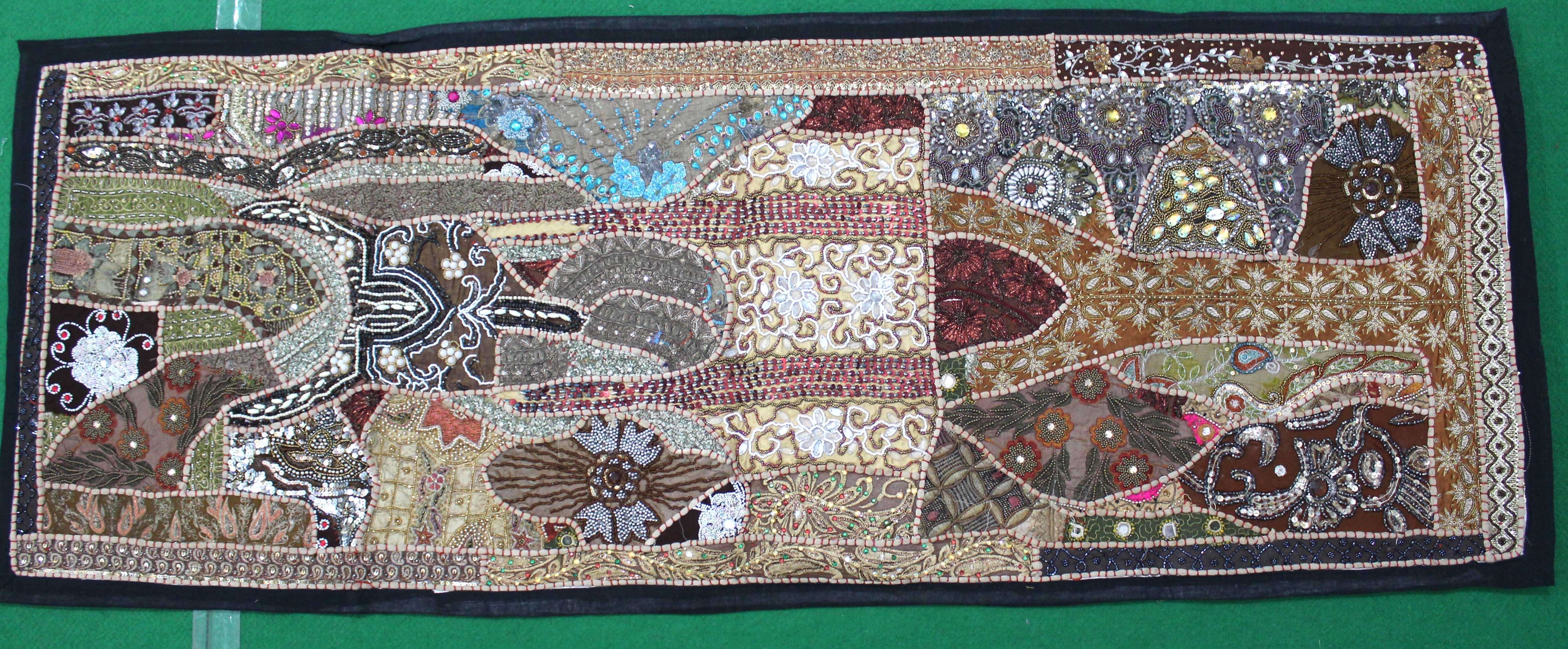 Indian Wall Hanging Embroidered Tapestry Brown antique wall piece,cotton tapestry,tapestry,Tribal wall hanging,wall hanging