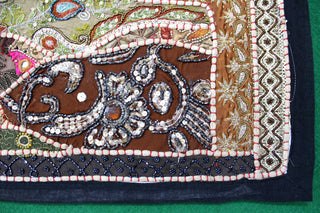 Indian Wall Hanging Embroidered Tapestry Brown