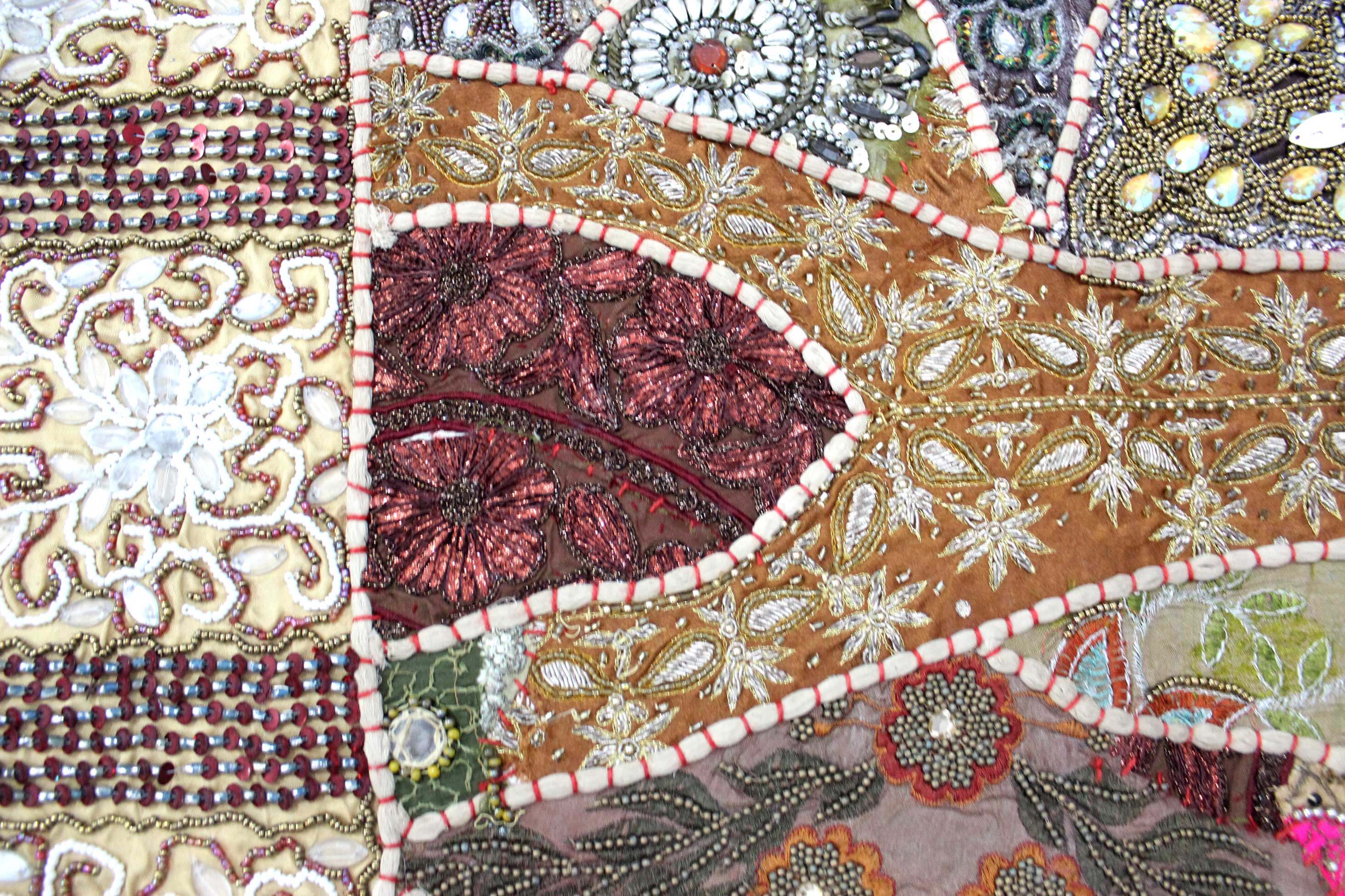 Indian Wall Hanging Embroidered Tapestry Brown antique wall piece,cotton tapestry,tapestry,Tribal wall hanging,wall hanging