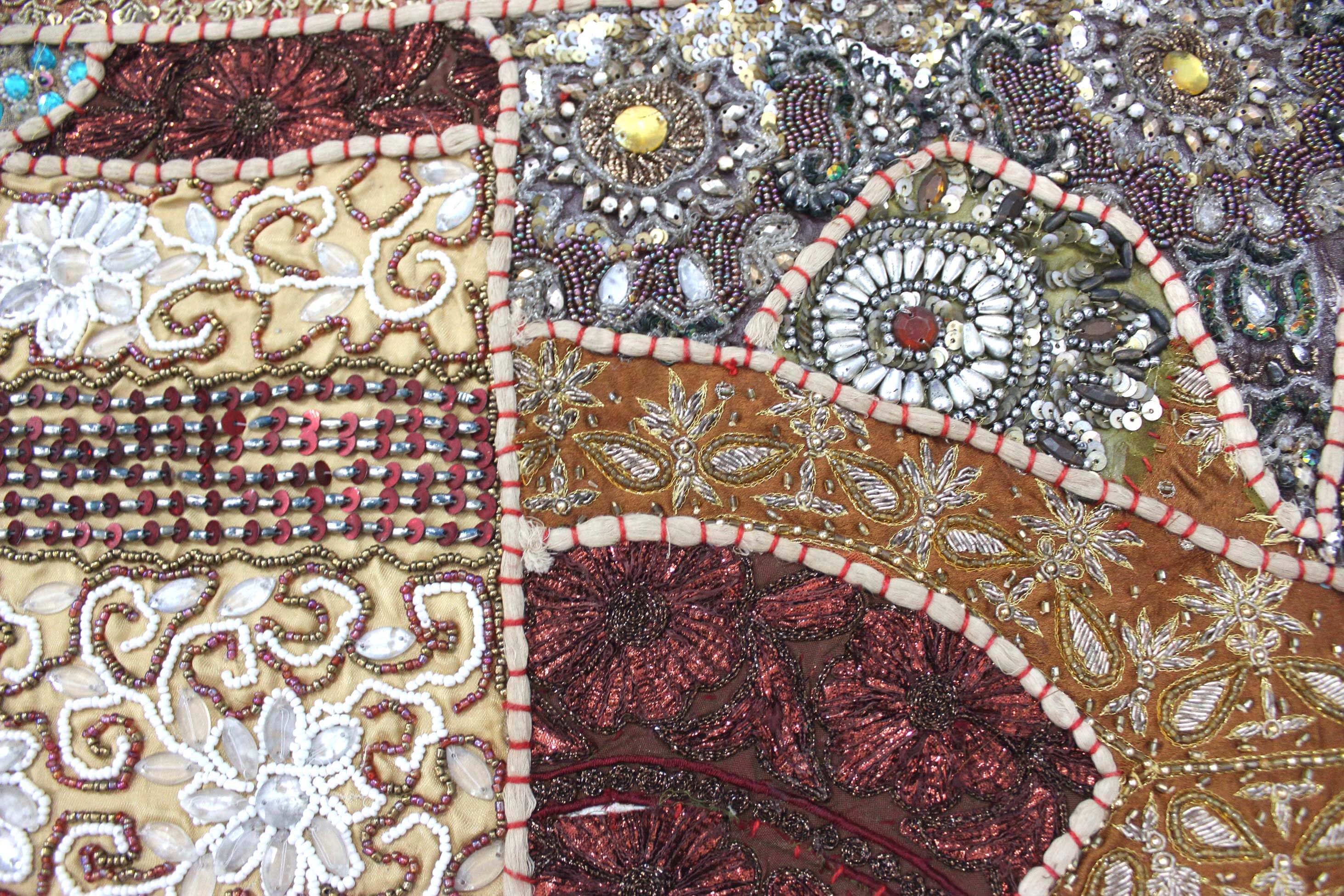 Indian Wall Hanging Embroidered Tapestry Brown antique wall piece,cotton tapestry,tapestry,Tribal wall hanging,wall hanging