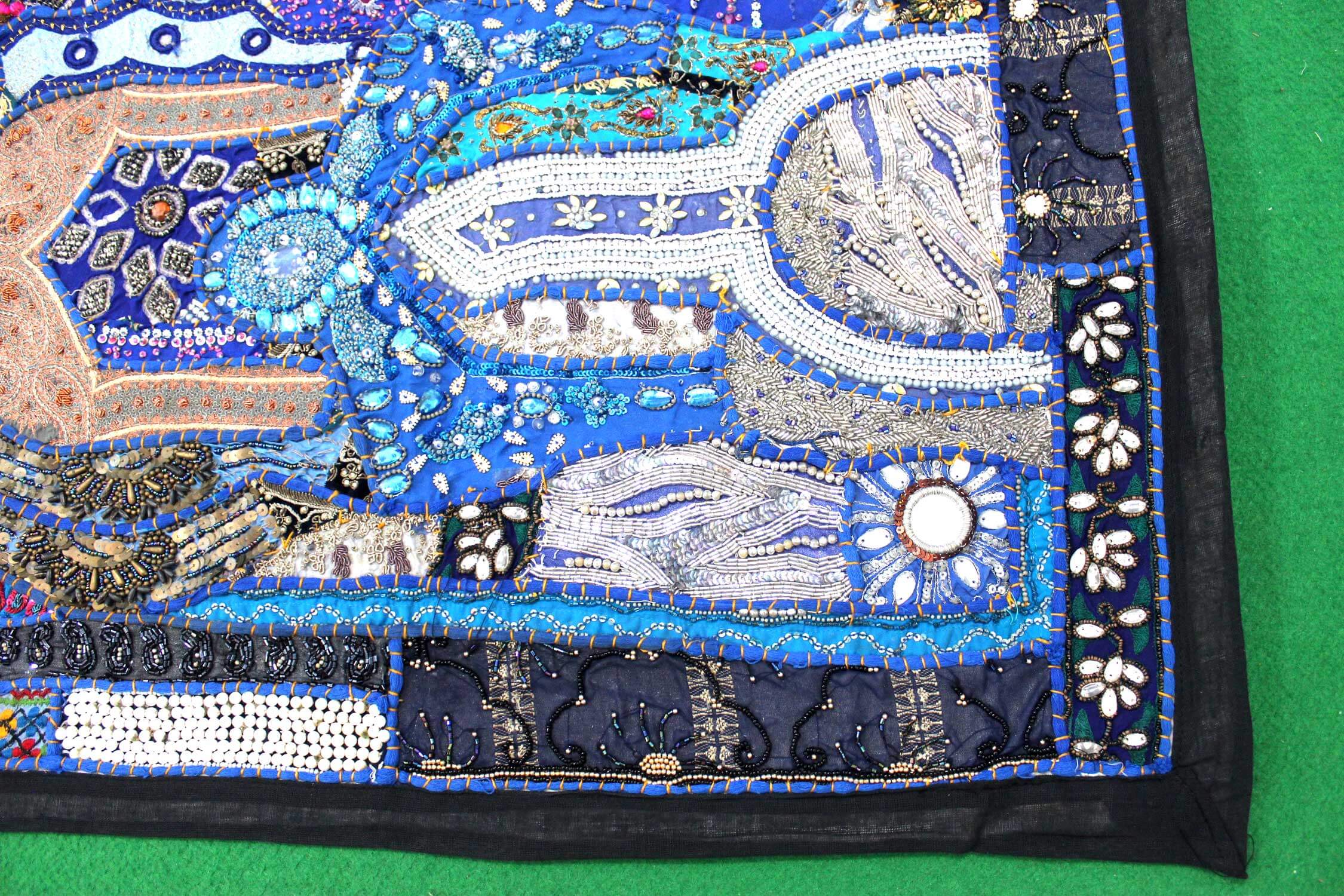 Indian Wall Hanging Embroidered Tapestry Peacock Blue antique wall piece,cotton tapestry,tapestry,Tribal wall hanging,wall hanging