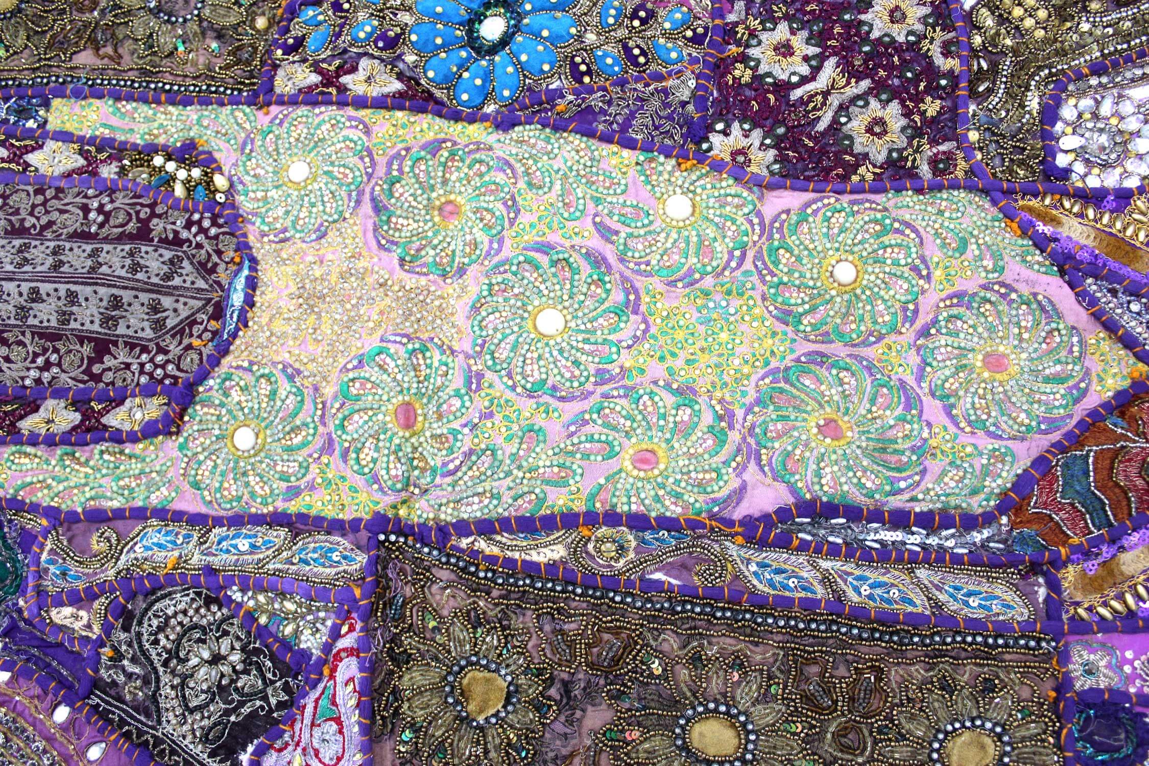 Indian Wall Hanging Embroidered Tapestry Purple Cloth wall Hanging