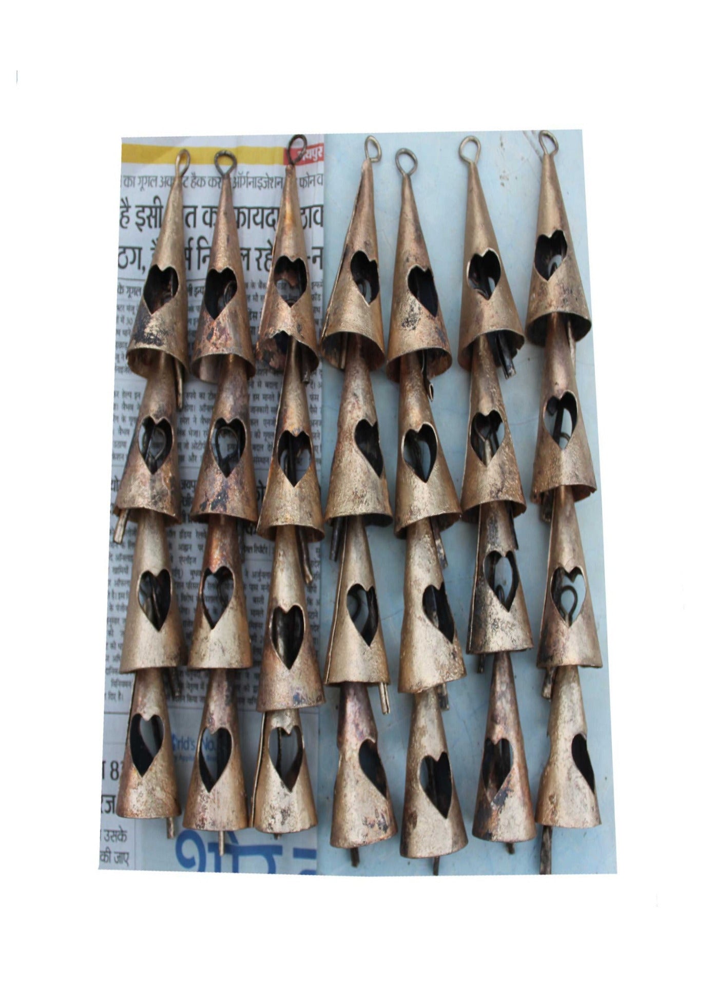 Recycled Iron Vintage Heart Bells Windchimes Bells Craft Supply 3