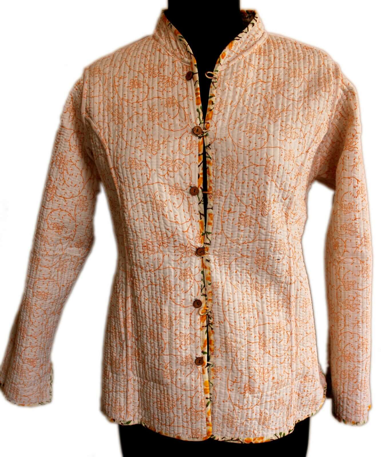 Floral Printed Reversible Cotton Jacket for Women