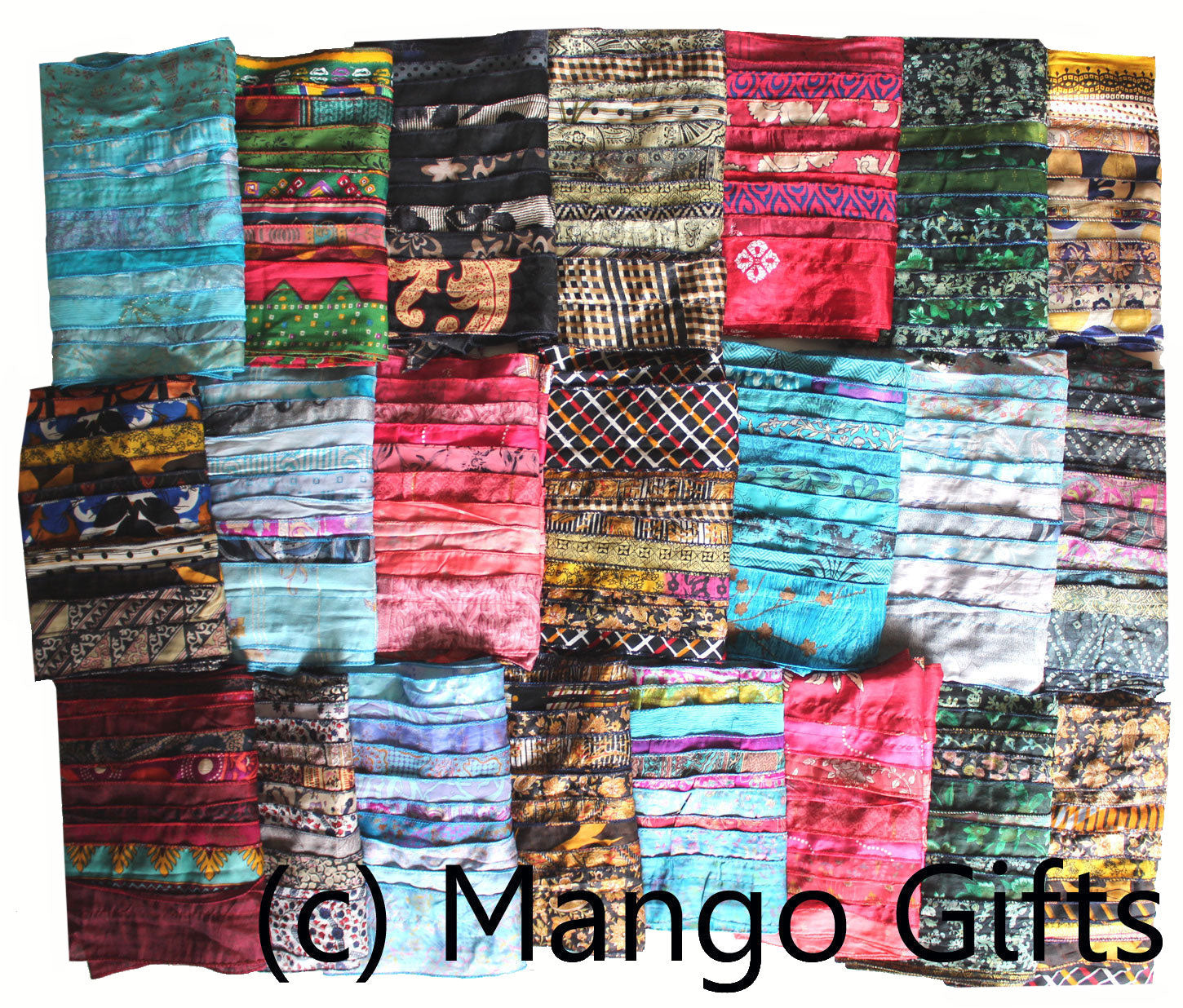 Handmade Vintage Silk Sari Scarves & Stoles from India Recycled Sari